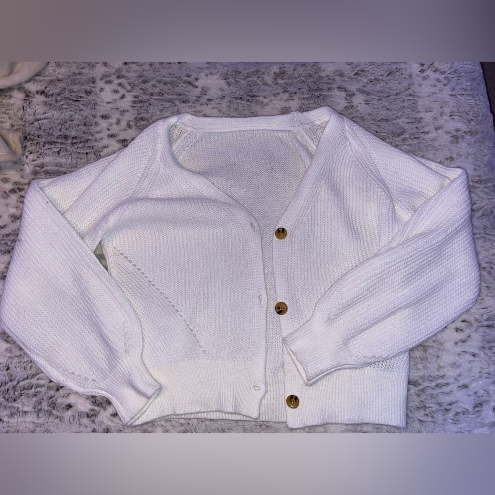 Raglan Sleeve Eyelet Detail Cardigan